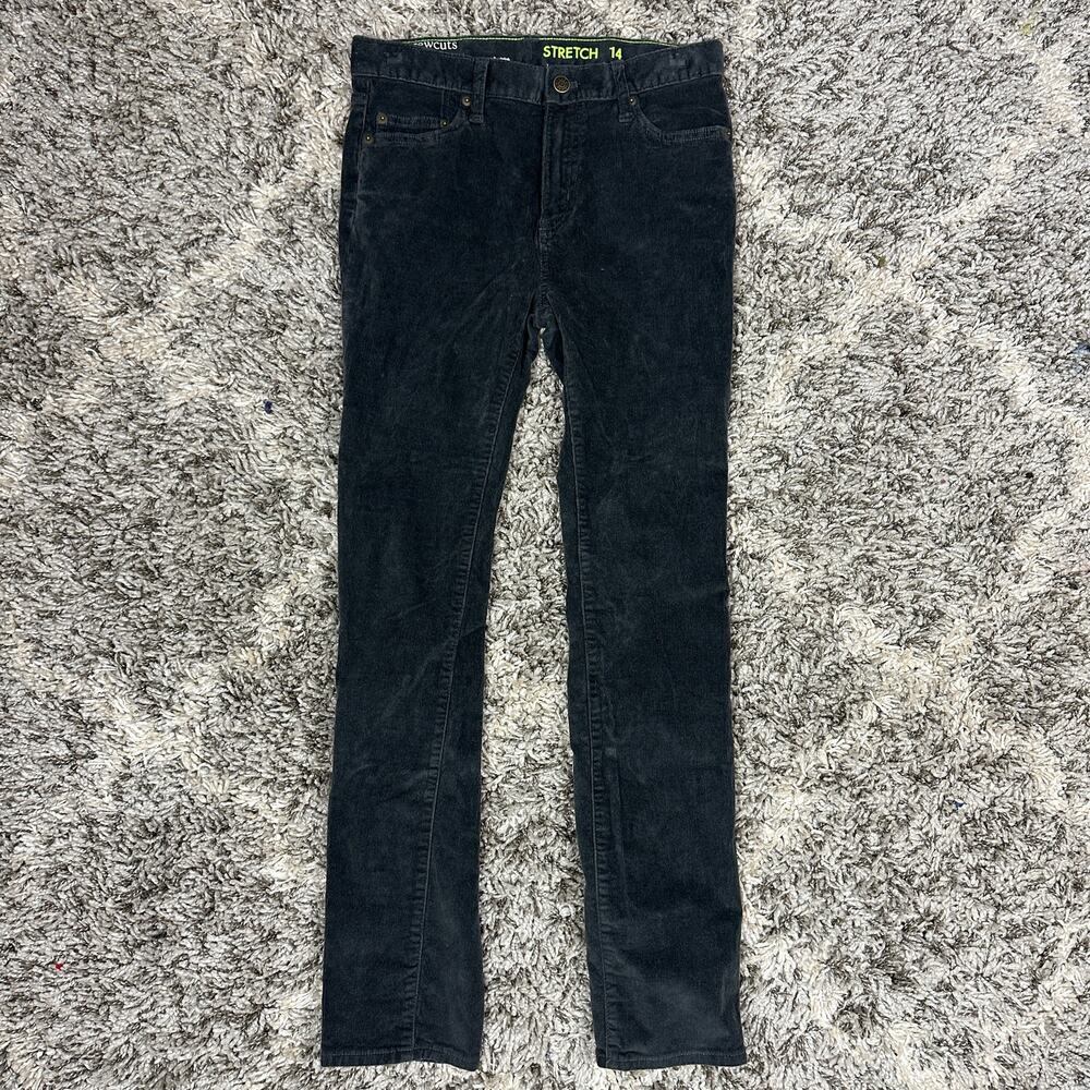 Crewcuts Stretch Fit Dark Gray Grey Corduroy Pants Jeans Boys 14